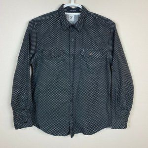 Marc‎ Ecko Button Up Shirt M Printed Casual Dress Black White Cut Sew Mens